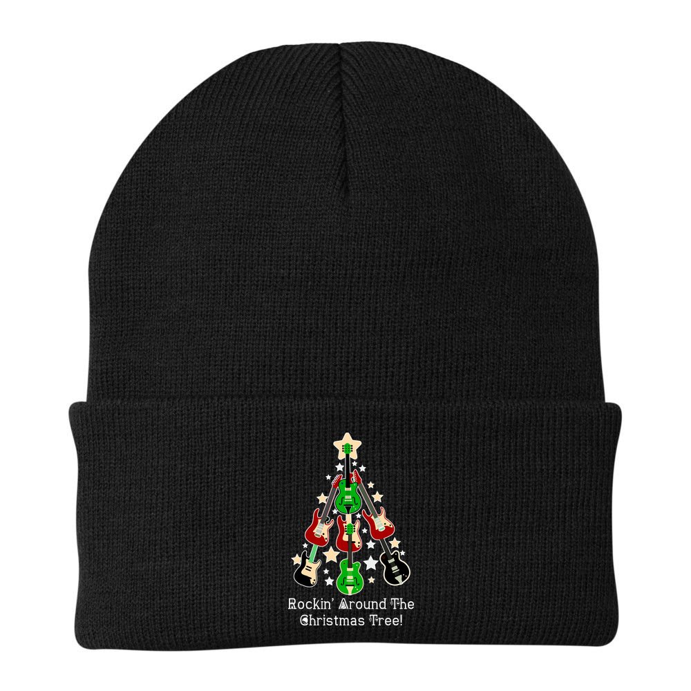 Rockin' Around the Christmas Tree Funny Guitar Beanie