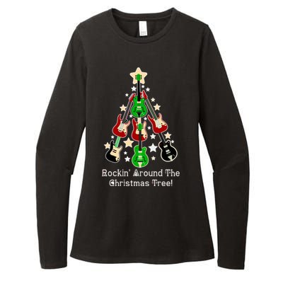 Rockin' Around the Christmas Tree Funny Guitar Womens CVC Long Sleeve Shirt