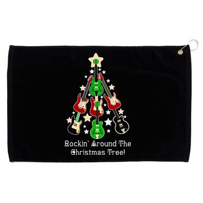 Rockin' Around the Christmas Tree Funny Guitar Grommeted Golf Towel