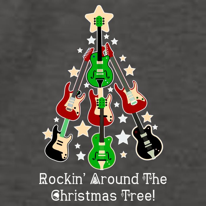 Rockin' Around the Christmas Tree Funny Guitar Vector Backpack