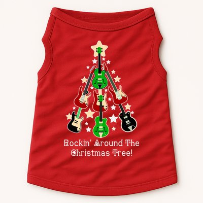 Rockin' Around the Christmas Tree Funny Guitar Doggie Tank