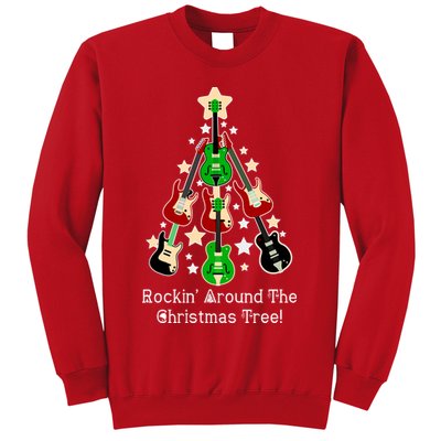Rockin' Around the Christmas Tree Funny Guitar Sweatshirt