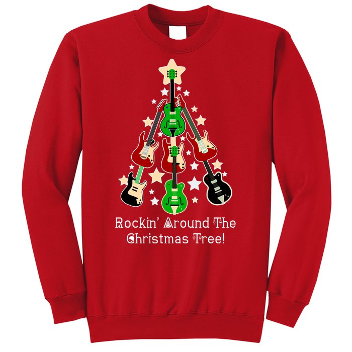 Rockin' Around the Christmas Tree Funny Guitar Sweatshirt