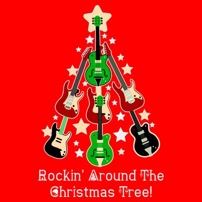 Rockin' Around the Christmas Tree Funny Guitar T-Shirt