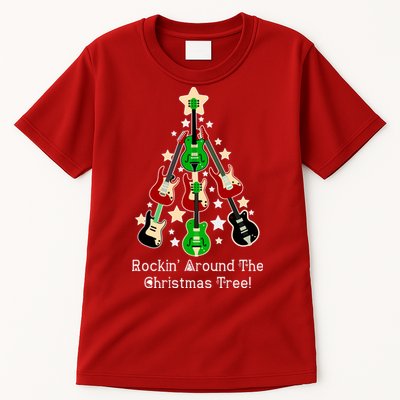 Rockin' Around the Christmas Tree Funny Guitar Tall T-Shirt