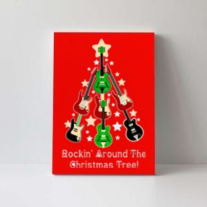 Rockin' Around the Christmas Tree Funny Guitar Canvas