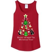 Rockin' Around the Christmas Tree Funny Guitar Ladies Essential Tank