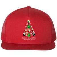 Rockin' Around the Christmas Tree Funny Guitar Flat Bill Trucker Hat