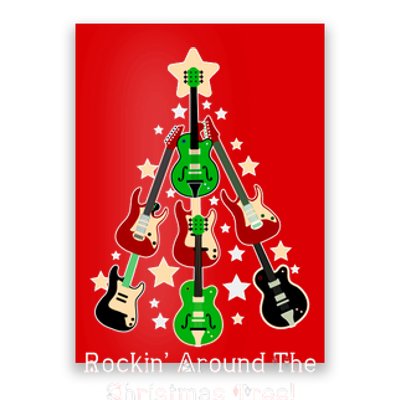 Rockin' Around the Christmas Tree Funny Guitar Poster