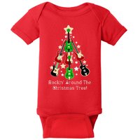 Rockin' Around the Christmas Tree Funny Guitar Baby Bodysuit