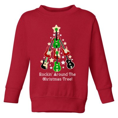 Rockin' Around the Christmas Tree Funny Guitar Toddler Sweatshirt