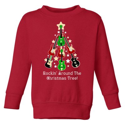 Rockin' Around the Christmas Tree Funny Guitar Toddler Sweatshirt