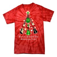 Rockin' Around the Christmas Tree Funny Guitar Tie-Dye T-Shirt