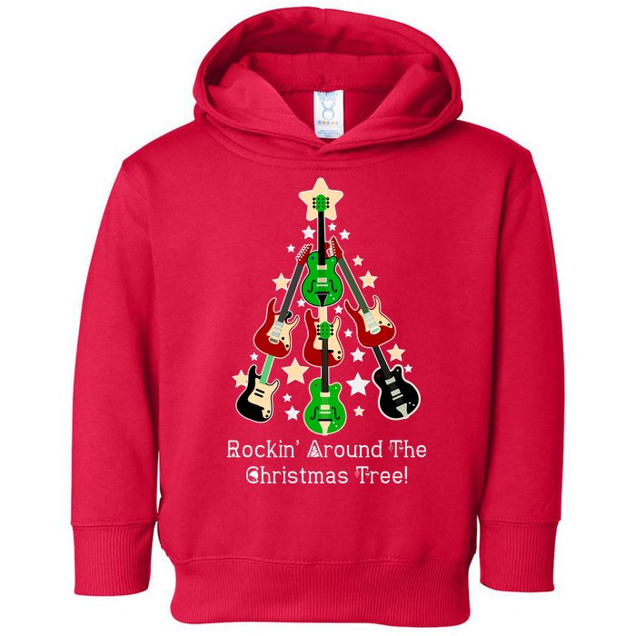 Rockin' Around the Christmas Tree Funny Guitar Toddler Hoodie