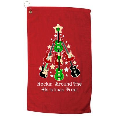 Rockin' Around the Christmas Tree Funny Guitar Golf Towel