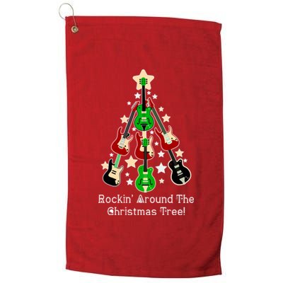 Rockin' Around the Christmas Tree Funny Guitar Platinum Collection Golf Towel