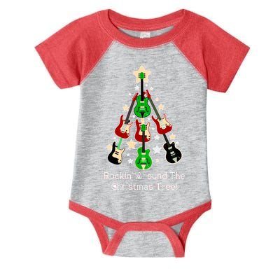 Rockin' Around the Christmas Tree Funny Guitar Infant Baby Jersey Bodysuit