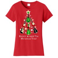 Rockin' Around the Christmas Tree Funny Guitar Women's T-Shirt