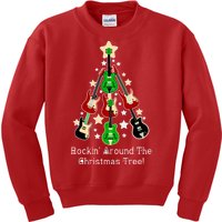 Rockin' Around the Christmas Tree Funny Guitar Kids Sweatshirt