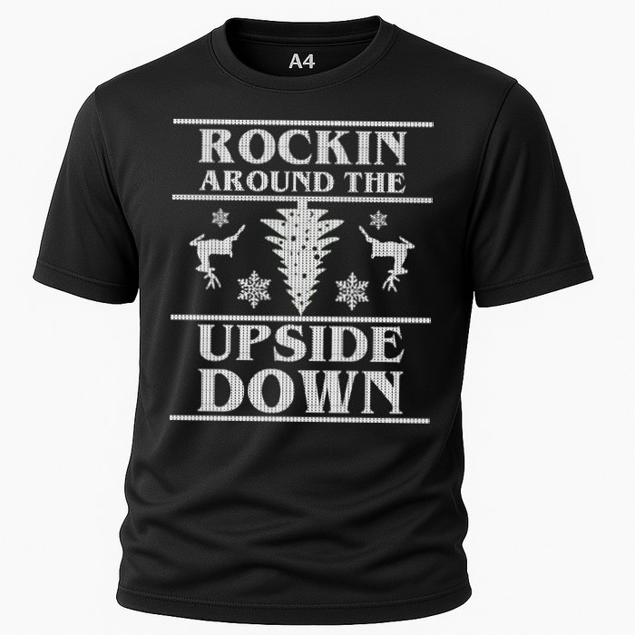 Rockin Around The Upside Down Ugly Christmas Cooling Performance Crew T-Shirt