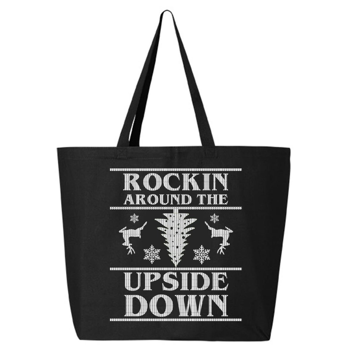 Rockin Around The Upside Down Ugly Christmas 25L Jumbo Tote