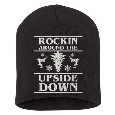 Rockin Around The Upside Down Ugly Christmas Short Acrylic Beanie