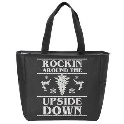 Rockin Around The Upside Down Ugly Christmas Zip Tote Bag