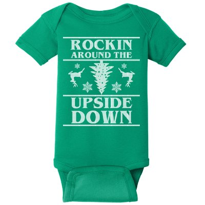 Rockin Around The Upside Down Ugly Christmas Baby Bodysuit