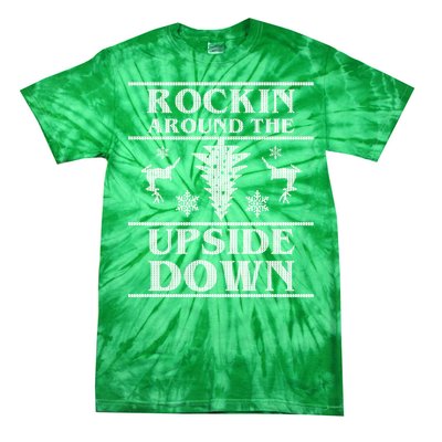 Rockin Around The Upside Down Ugly Christmas Tie-Dye T-Shirt