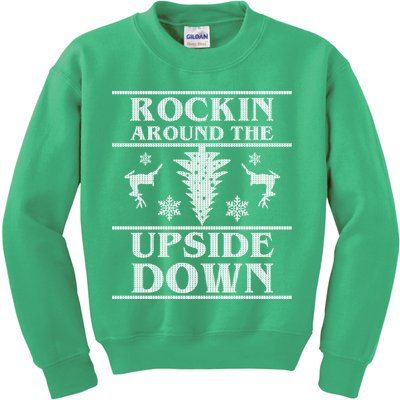 Rockin Around The Upside Down Ugly Christmas Kids Sweatshirt