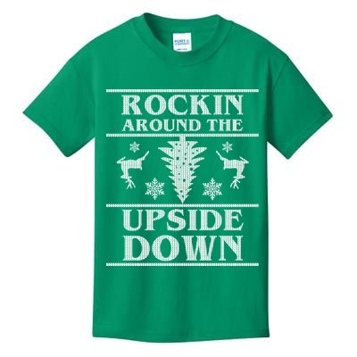 Rockin Around The Upside Down Ugly Christmas Kids T-Shirt