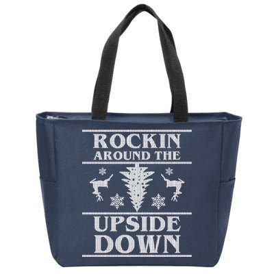 Rockin Around The Upside Down Ugly Christmas Zip Tote Bag