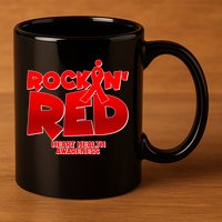 Rockin Red Heart Health Awareness 11oz C Handle Ceramic Mug
