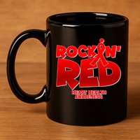 Rockin Red Heart Health Awareness 11oz C Handle Ceramic Mug