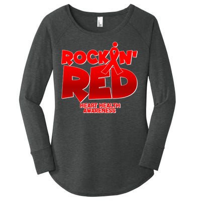 Rockin Red Heart Health Awareness Women's Perfect Tri Tunic Long Sleeve Shirt