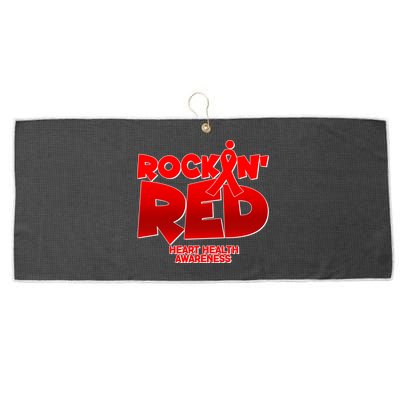 Rockin Red Heart Health Awareness Large Microfiber Waffle Golf Towel