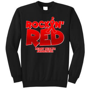 Rockin Red Heart Health Awareness Tall Sweatshirt