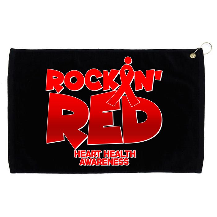 Rockin Red Heart Health Awareness Grommeted Golf Towel