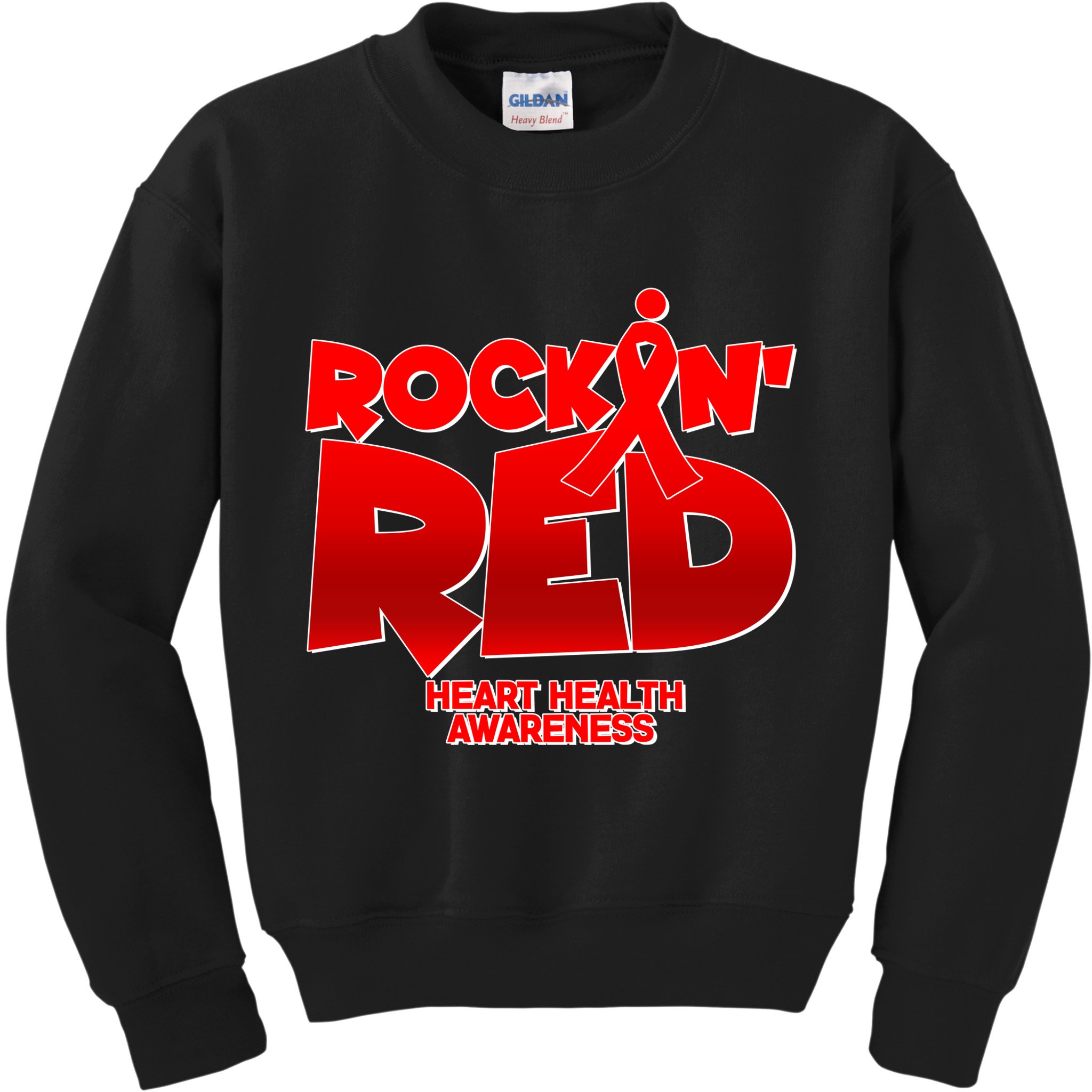 Rockin Red Heart Health Awareness Kids Sweatshirt