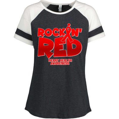 Rockin Red Heart Health Awareness Enza Ladies Jersey Colorblock Tee