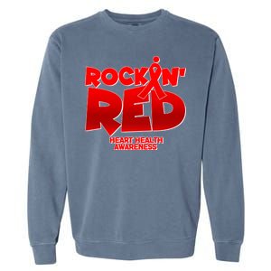 Rockin Red Heart Health Awareness Garment-Dyed Sweatshirt