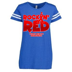 Rockin Red Heart Health Awareness Enza Ladies Jersey Football T-Shirt