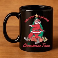 Rockin Santa 11oz C Handle Ceramic Mug