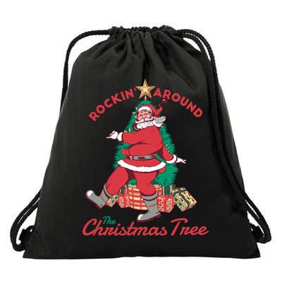 Rockin Santa Drawstring Bag