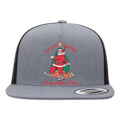 Rockin Santa Flat Bill Trucker Hat