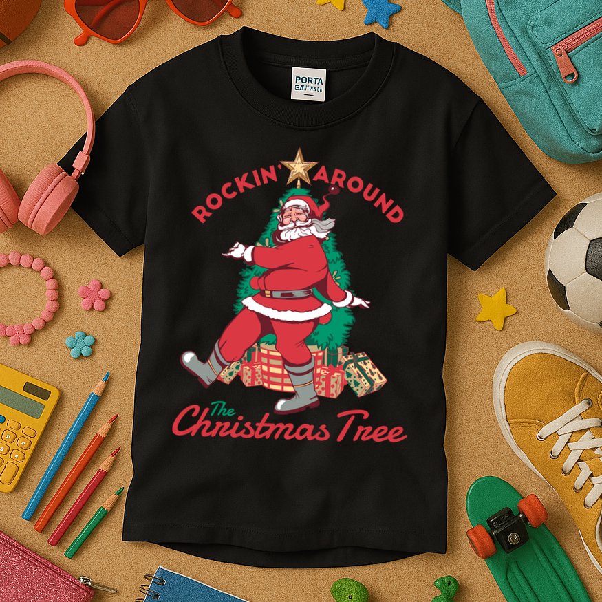 Rockin Santa Kids T-Shirt