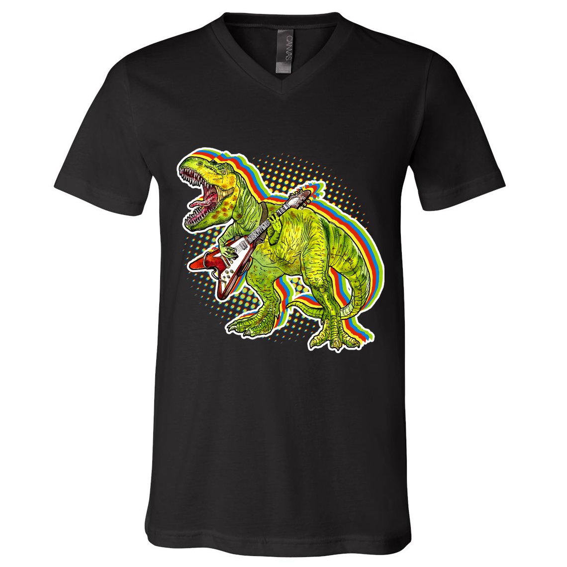 Rockin T-Rex V-Neck T-Shirt