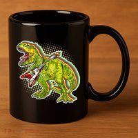 Rockin T-Rex 11oz C Handle Ceramic Mug