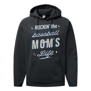 Rockin The Baseball Moms Life Performance Fleece Hoodie