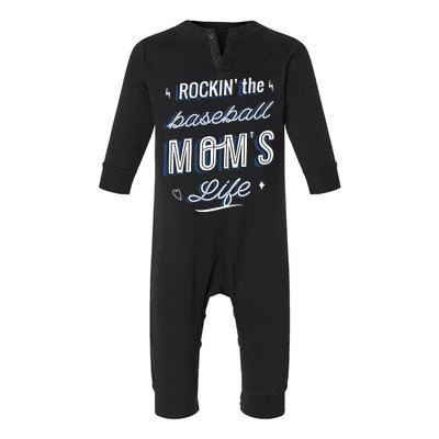 Rockin The Baseball Moms Life Infant Fleece One Piece